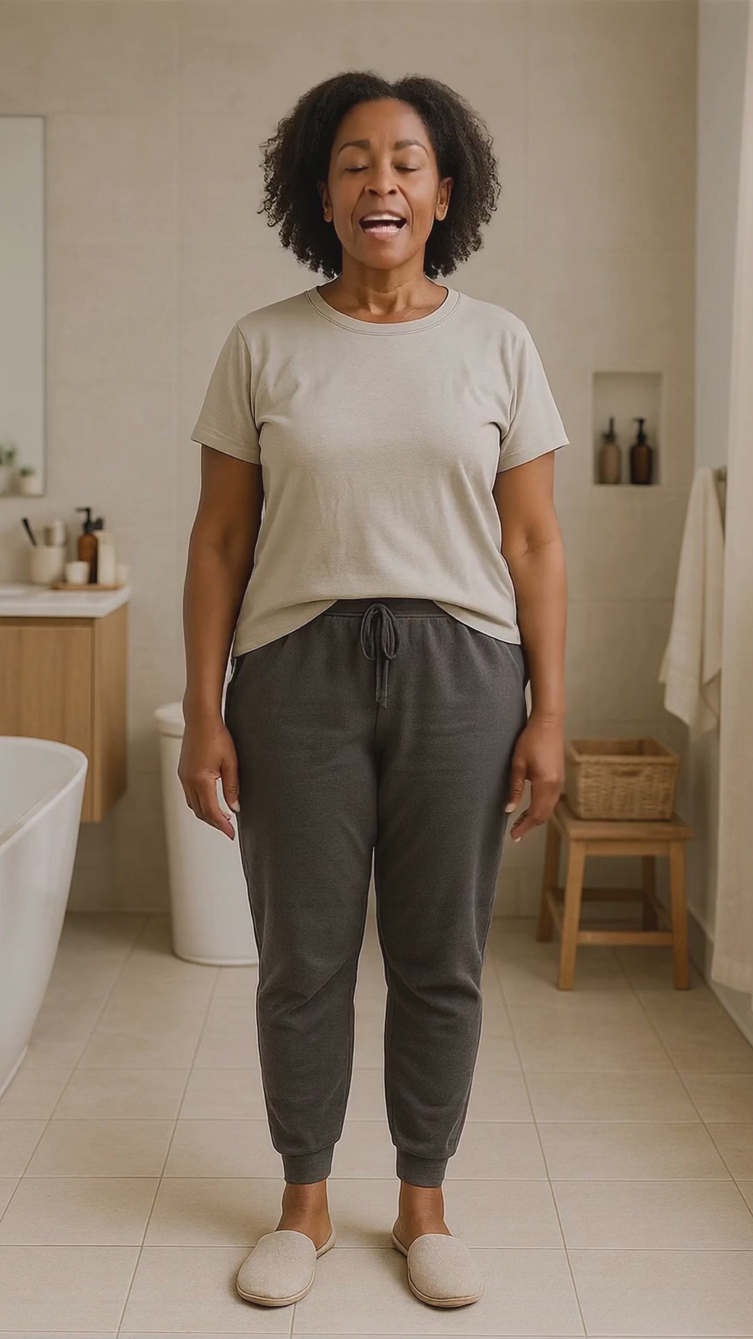 African-American woman in her 40s explaining how VLUMX™ Hair Growth & Scalp Health Oil soothed her dry, irritated scalp and restored balance and comfort.